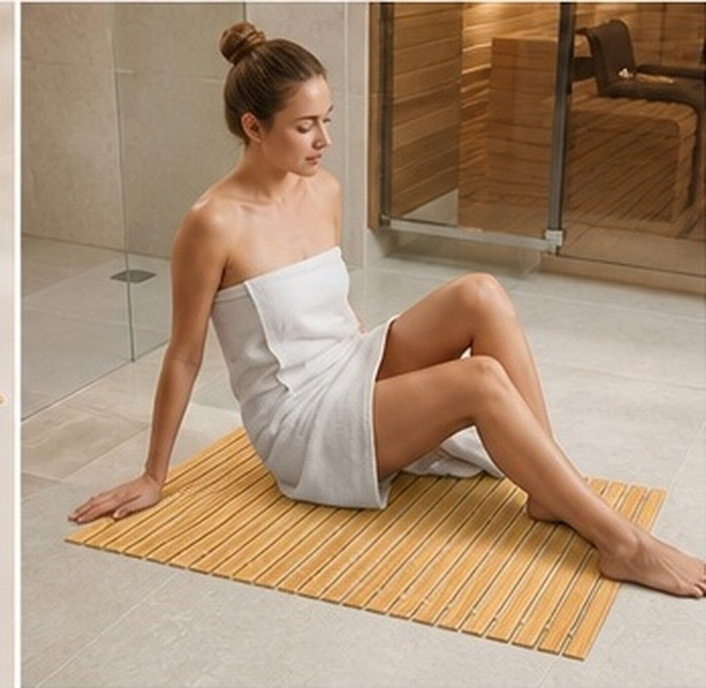 Bamboo Bath Mat - 대나무 소재 욕실 매트, 미끄럼 방지