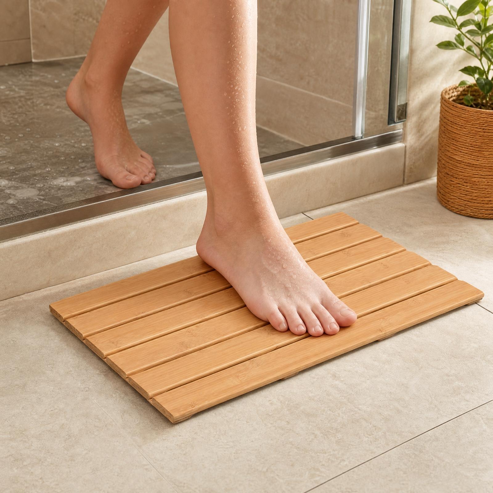 대나무 소재의 빠르게 물기를 흡수하는 욕실 매트, 주방 - Bamboo Bath Mat 리뷰 및 가격
