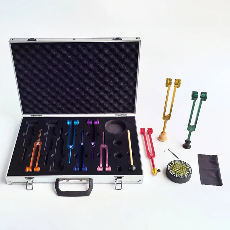 다채로운 색상의 튜닝 포크 세트, 명상 및 휴식용, 차 - Health & Wellness Unlimited 리뷰 및 가격